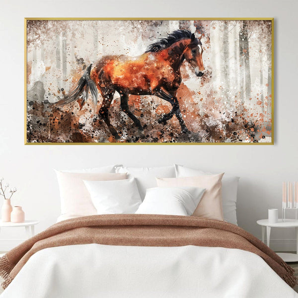 Rustic Gallop Canvas Art Clock Canvas