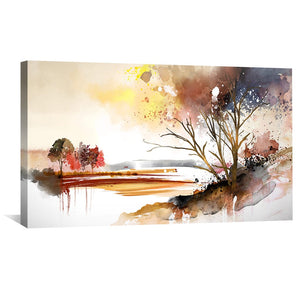 Rustic Watercolors Canvas Art Clock Canvas