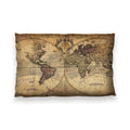 Rustic World Map Cushion Cushion 13 x 19in Clock Canvas