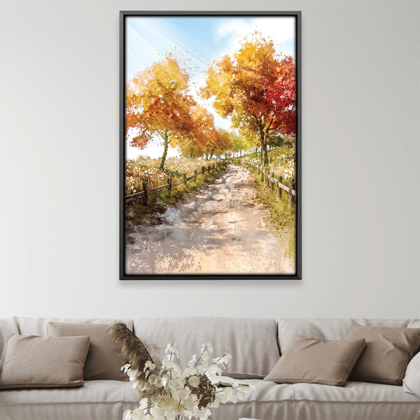 Rustling Autumn Lane Canvas Art 12 x 18in / Canvas Clock Canvas
