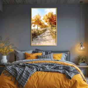 Rustling Autumn Lane Canvas Art Clock Canvas