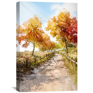 Rustling Autumn Lane Canvas Art Clock Canvas