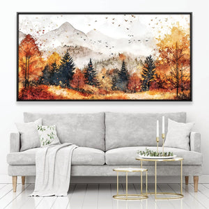 Rustling Mountainscape Canvas Art 20 x 10in / Canvas Clock Canvas