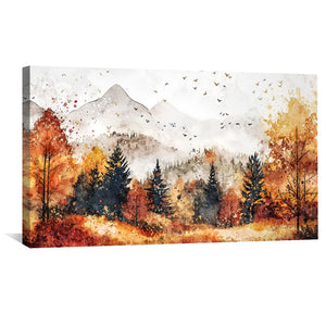 Rustling Mountainscape Canvas Art Clock Canvas