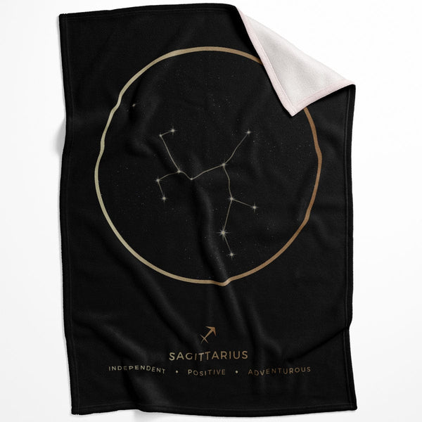 Sagittarius Traits Gold Blanket Blanket 75 x 100cm Clock Canvas