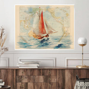 Sailing in the Sea Canvas Art Clock Canvas