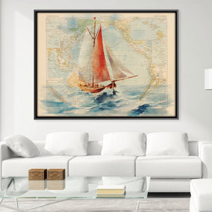Sailing in the Sea Canvas Art Clock Canvas