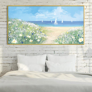 Sails and Daises Canvas Art Clock Canvas