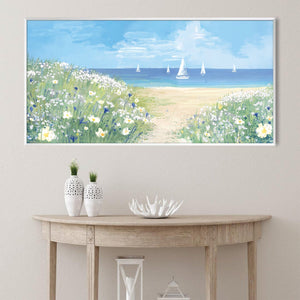 Sails and Daises Canvas Art Clock Canvas