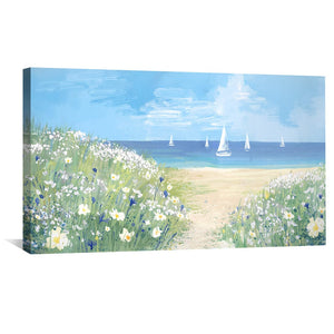 Sails and Daises Canvas Art Clock Canvas