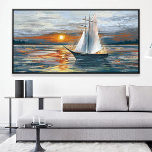 Sails and Sunsets Canvas Art 20 x 10in / Canvas Clock Canvas