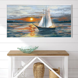 Sails and Sunsets Canvas Art Clock Canvas