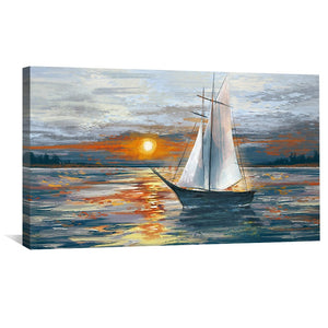 Sails and Sunsets Canvas Art Clock Canvas