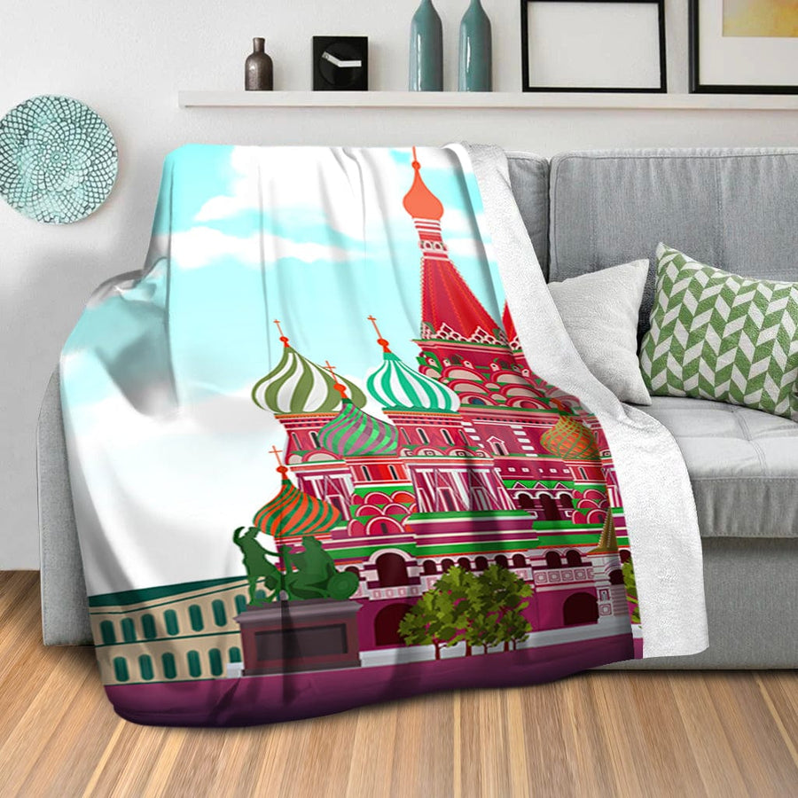 Saint Basil Cathedral Blanket Blanket Clock Canvas