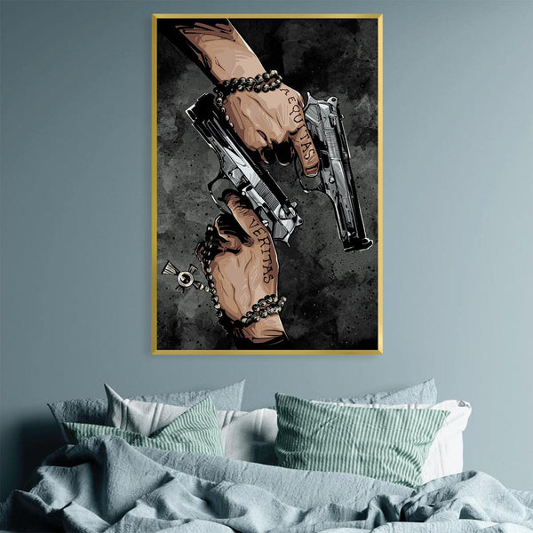 Saints Guns Canvas Art Clock Canvas