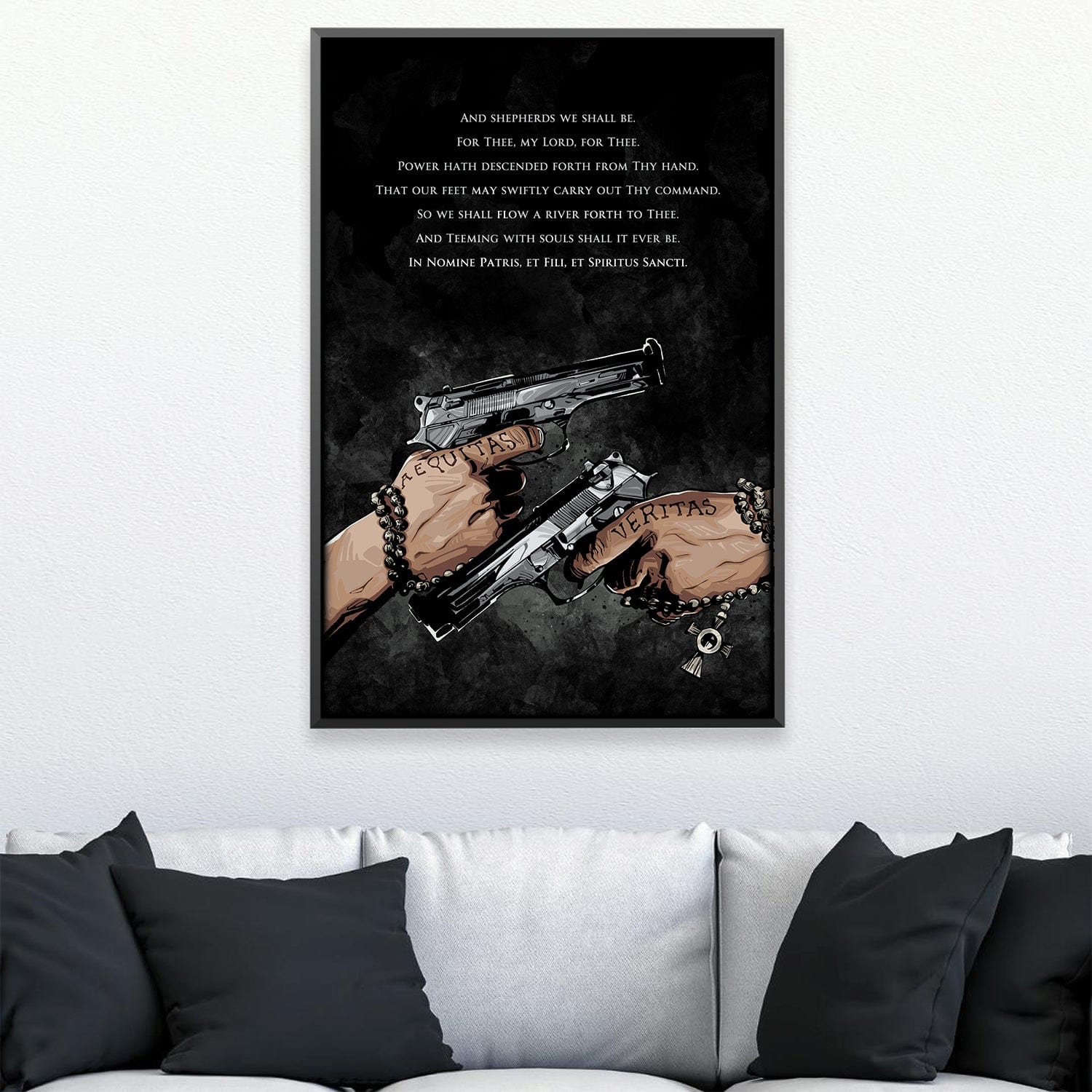 Saints Guns Prayer Canvas product thumbnail