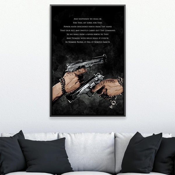 Saints Guns Prayer Canvas Art 12 x 18in / Canvas Clock Canvas