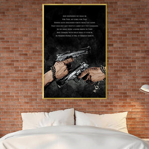 Saints Guns Prayer Canvas Art Clock Canvas