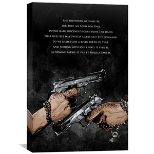 Saints Guns Prayer Canvas Art Clock Canvas