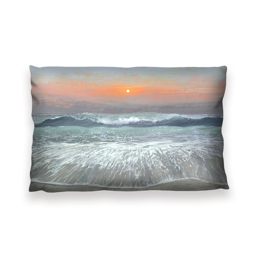 Saltwater Waves Cushion Cushion 13 x 19in Clock Canvas
