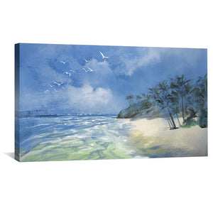 Salty Wind Palms Canvas Art Clock Canvas