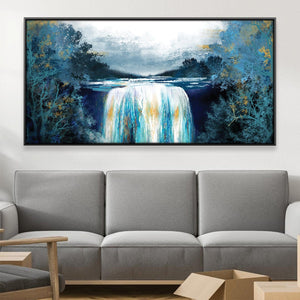 Sapphire Falls Canvas Art 20 x 10in / Canvas Clock Canvas