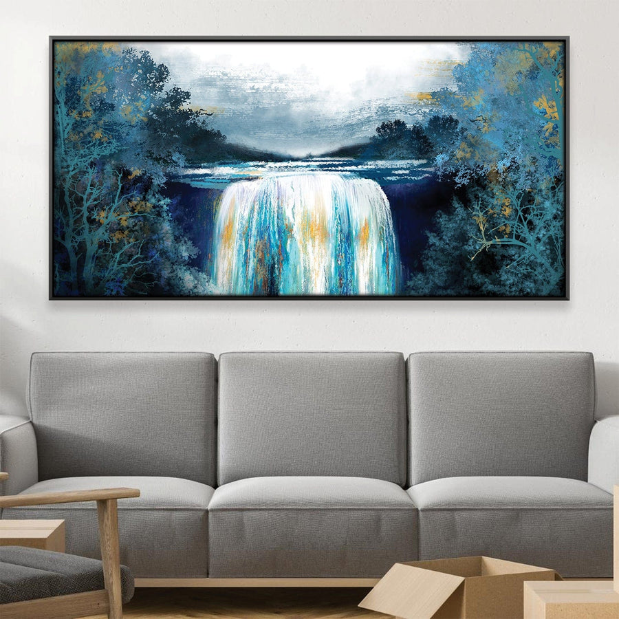 Sapphire Falls Canvas Art 20 x 10in / Canvas Clock Canvas