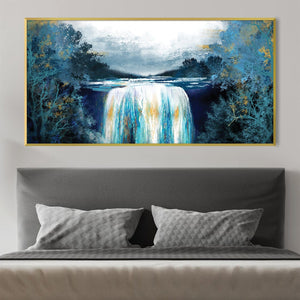 Sapphire Falls Canvas Art Clock Canvas