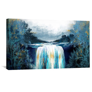 Sapphire Falls Canvas Art Clock Canvas