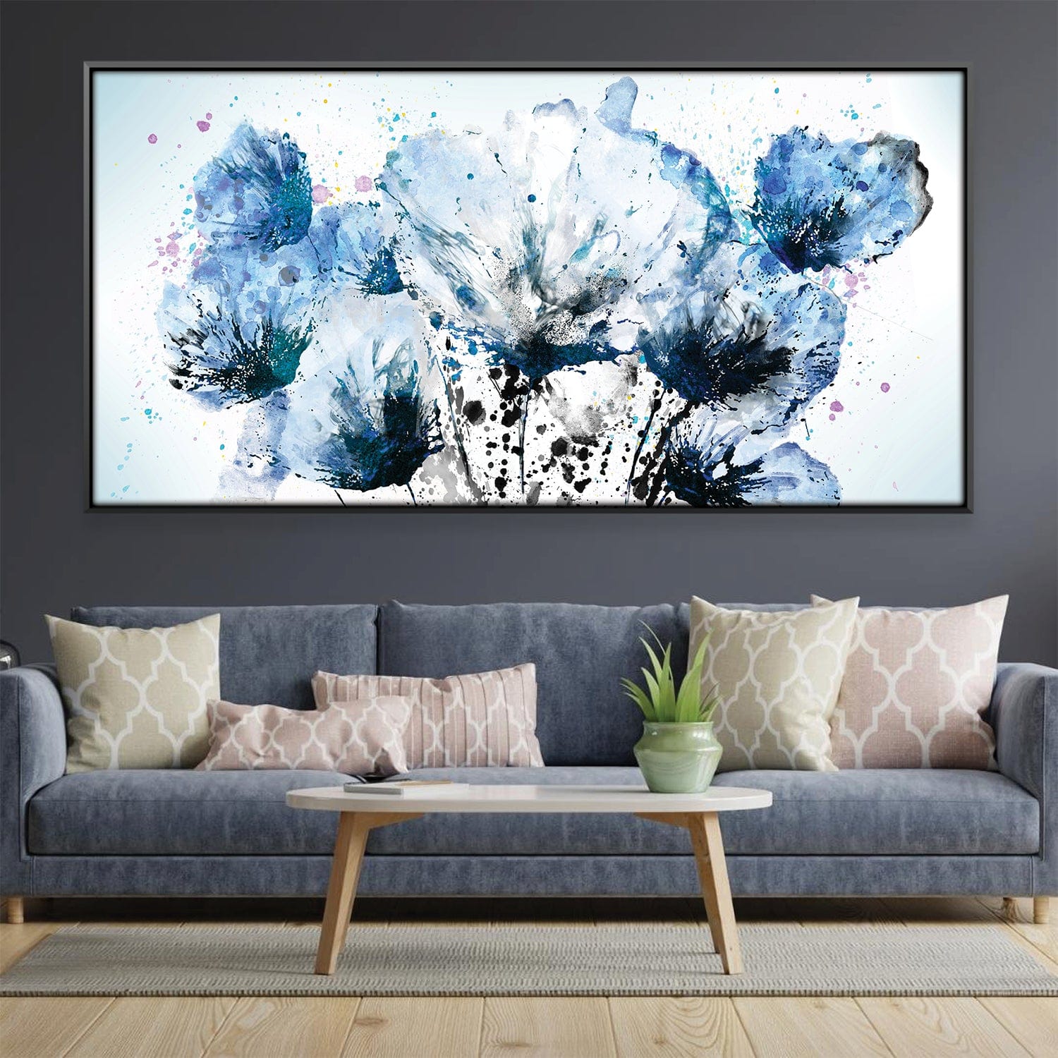 Sapphire Serenade Canvas Art Clock Canvas