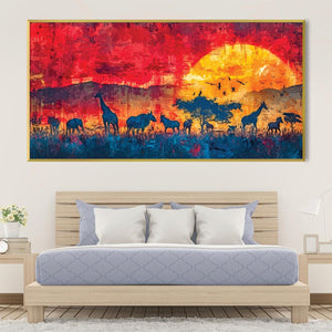 Savannah Sunset Canvas Art Clock Canvas