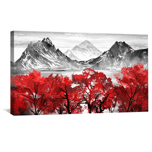 Scarlet Summit Canvas Art Clock Canvas