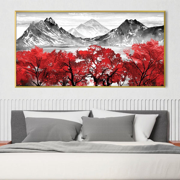 Scarlet Summit Canvas Art Clock Canvas