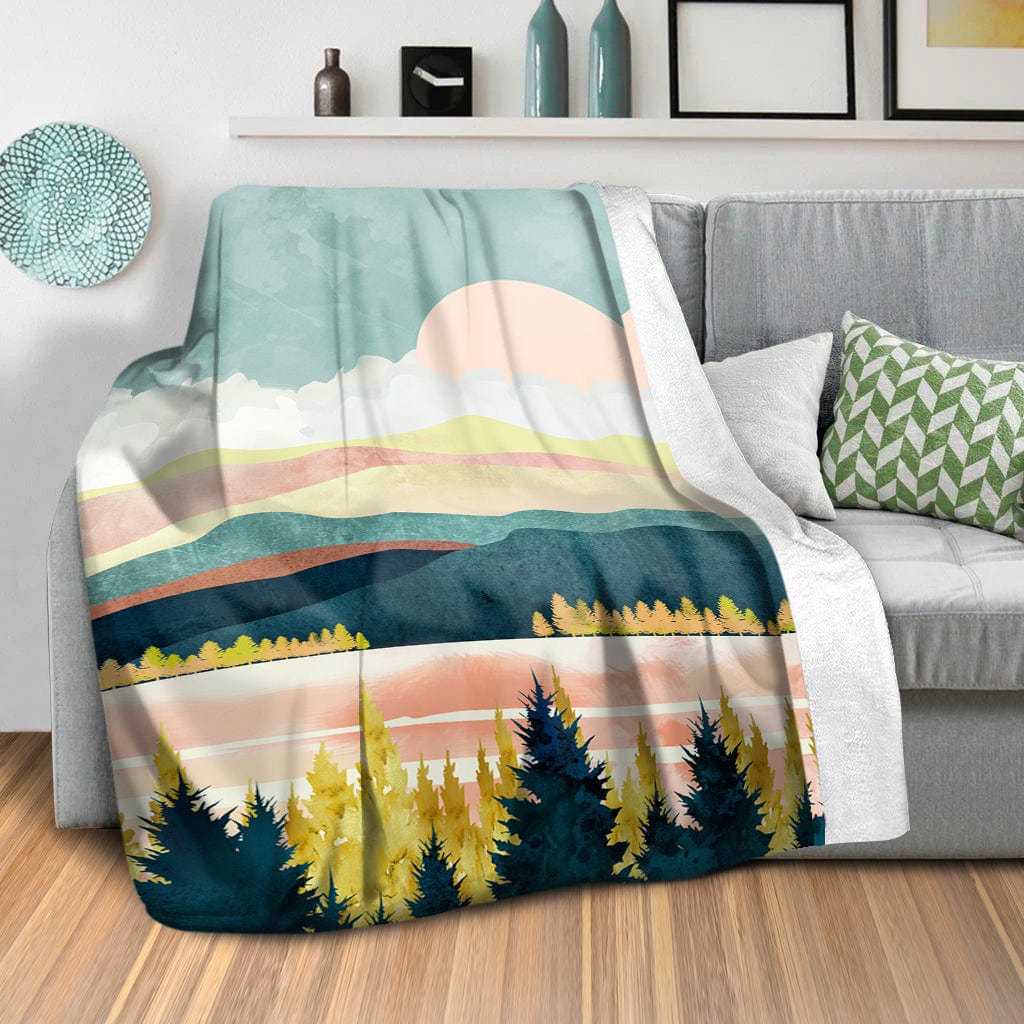 Scenic Landscape C Blanket Blanket Clock Canvas