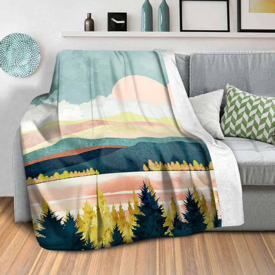 Scenic Landscape C Blanket Blanket Clock Canvas