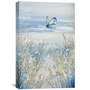 Seafoam Flutter Canvas Art Clock Canvas