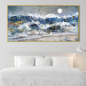 Seafoam Symphony Canvas Art Clock Canvas