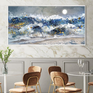 Seafoam Symphony Canvas Art Clock Canvas