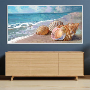 Seashell Treasures Canvas Art Clock Canvas