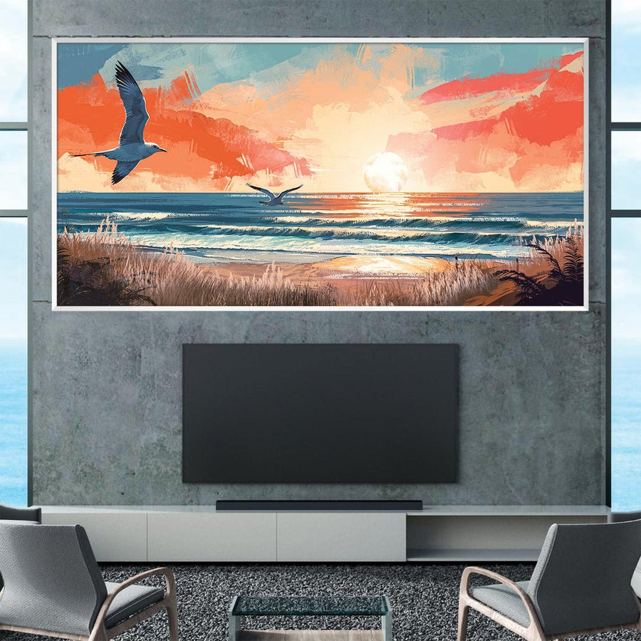 Seaside Sunrise Canvas Art Clock Canvas