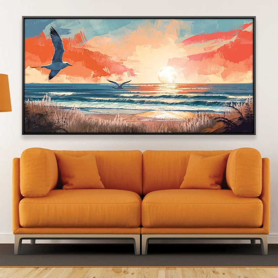 Seaside Sunrise Canvas Art Clock Canvas