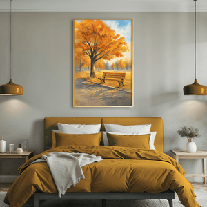 Seat Among the Leaves Canvas Art Clock Canvas