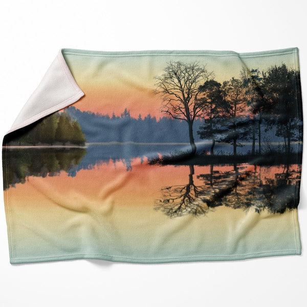 Serene Lake View Blanket Blanket 75 x 100cm Clock Canvas