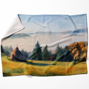 Serene Mountains Blanket Blanket 75 x 100cm Clock Canvas