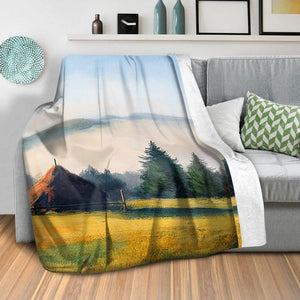 Serene Mountains Blanket Blanket Clock Canvas