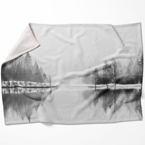 Shaded Lake Blanket Blanket 75 x 100cm Clock Canvas