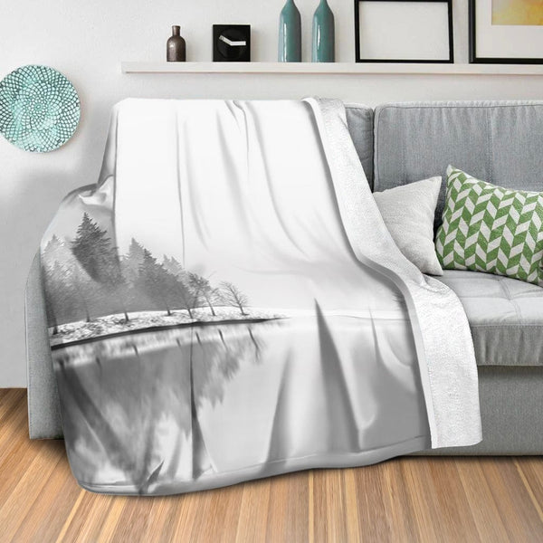 Shaded Lake Blanket Blanket Clock Canvas