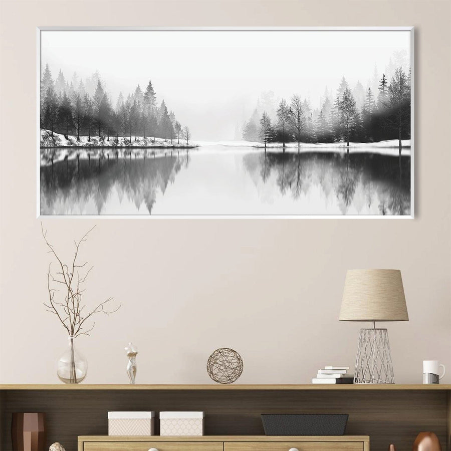 Shaded Lake Canvas Art Clock Canvas
