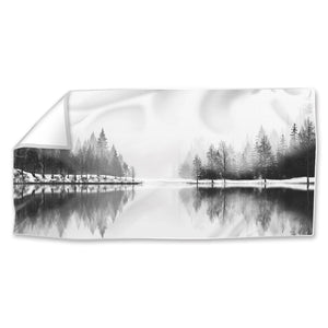 Shaded Lake Easy Build Frame Posters, Prints, & Visual Artwork Fabric Print Only / 40 x 20in Clock Canvas
