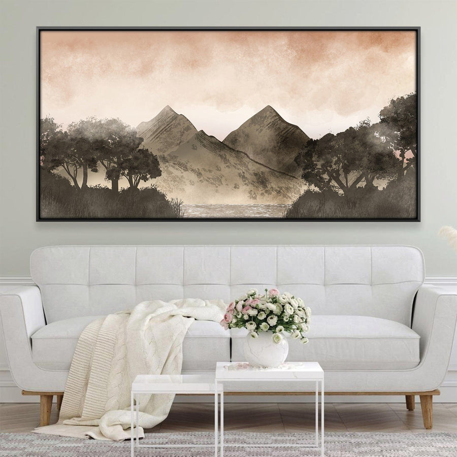Shades of the Mountains Canvas Art 20 x 10in / Canvas Clock Canvas